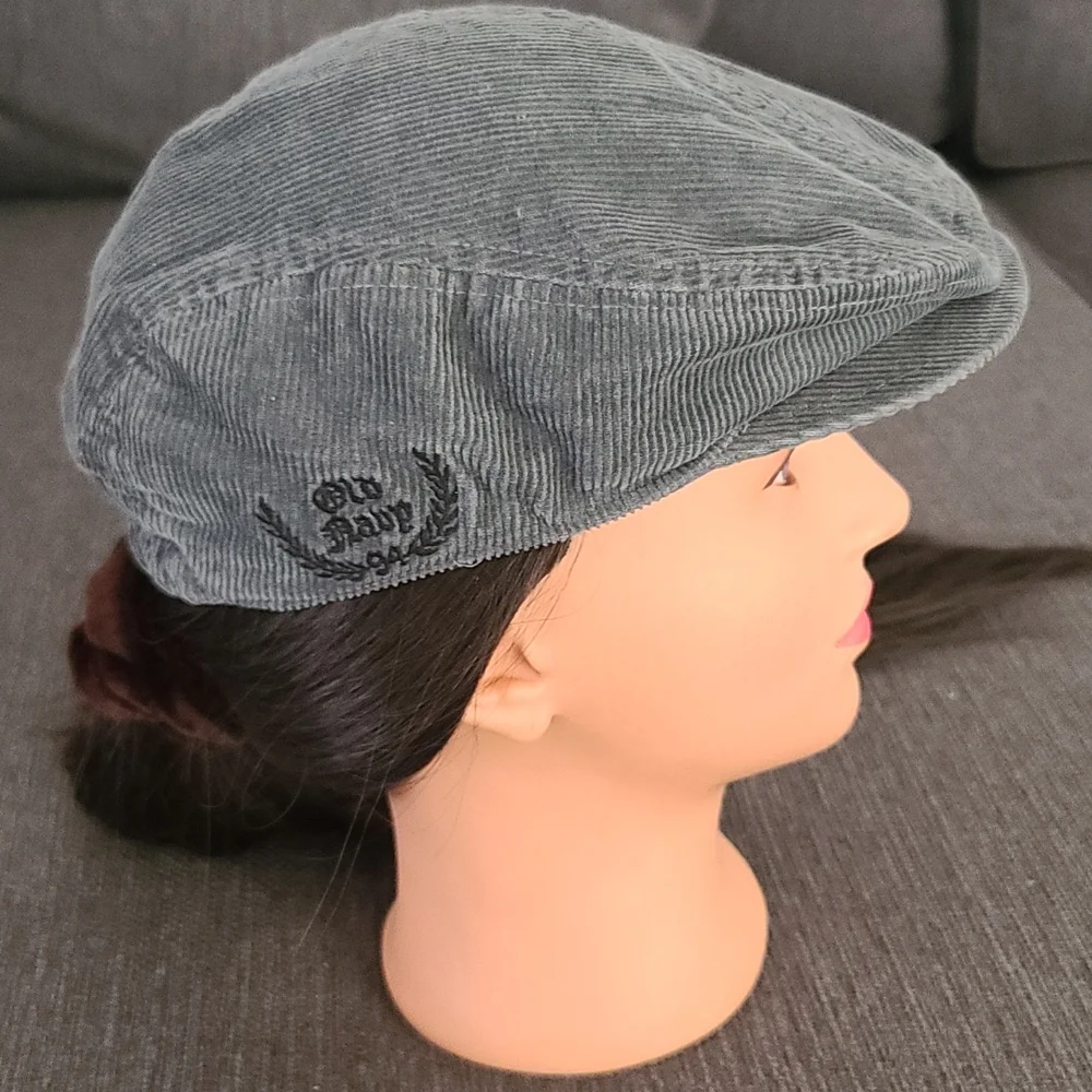 OLD NAVY Gray Corduroy Cabbie Hat Baby Boy 12 24 months Driving Gatsby 2010